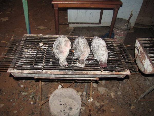 блюда из рыбы и морепродуктов в таиланде Рыба в соли, запеченная на углях