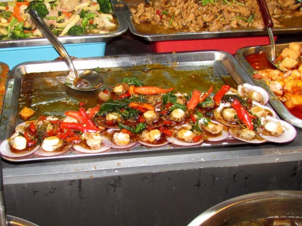 блюда из рыбы и морепродуктов в таиланде гребешки scallop хой шелл