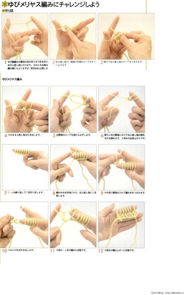 Технология вязания на пальцах как на спицах