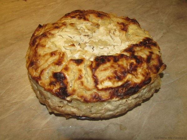 пирог из лаваша с индейкой и картофелем