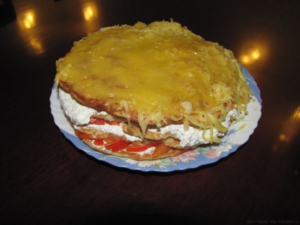 Закусочный торт из кабачков