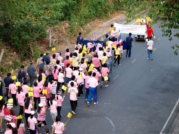 демонстрация на день рождения короля таиланда