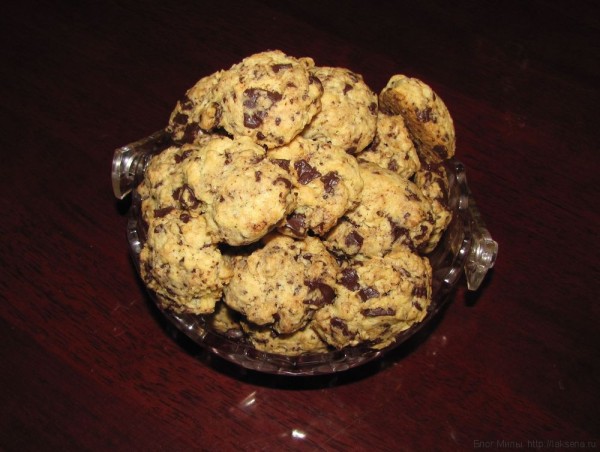 овсяное печенье с шоколадом и кокосом рецепт