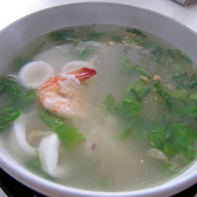 Рисовый суп с морепродуктами