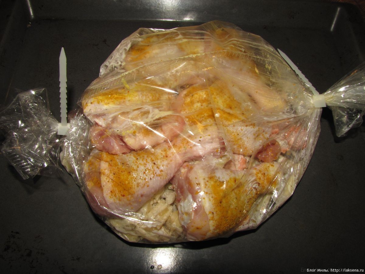 Время приготовления курицы в рукаве