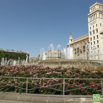 фонтаны на площади Каталонии в барселоне