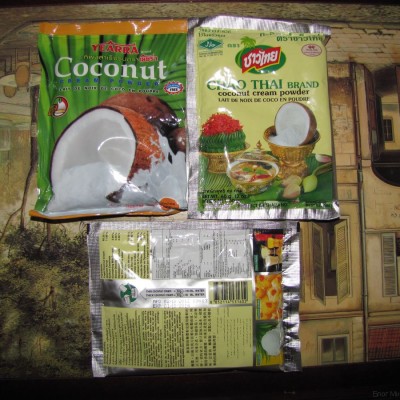 тайская еда в пакетиках сухое кокосовое молоко