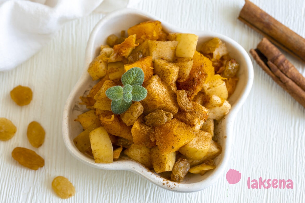 Десерт из тыквы с яблоками