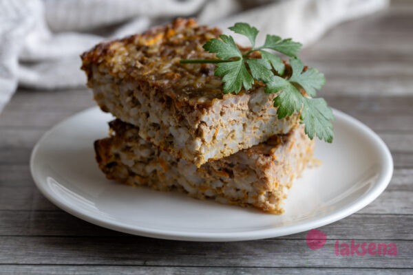 Мясная запеканка с рисом