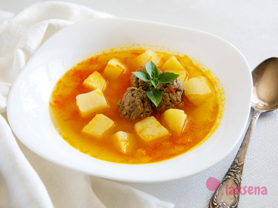 Быстрый суп с фрикадельками