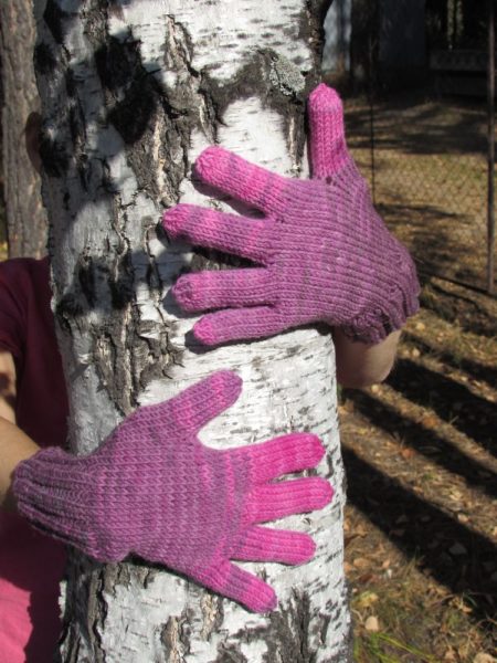 Вязаные перчатки спицами для детей