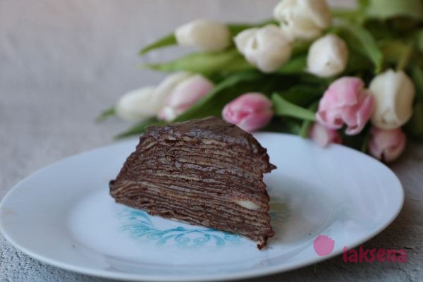 Блинный торт с заварным шоколадным кремом