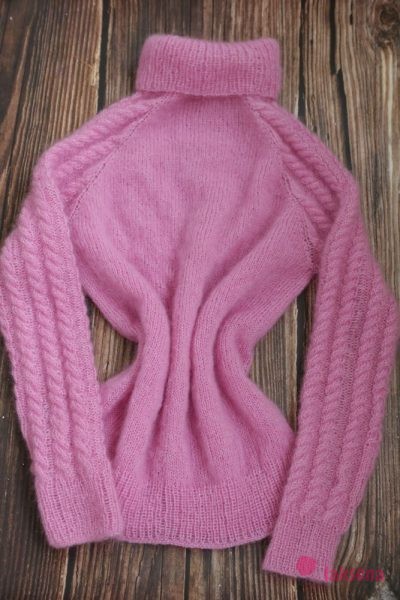 Мохеровый свитер реглан спицами для женщин