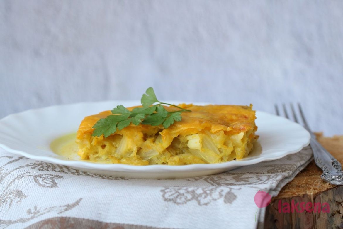 Запеканка из пекинской капусты с сыром