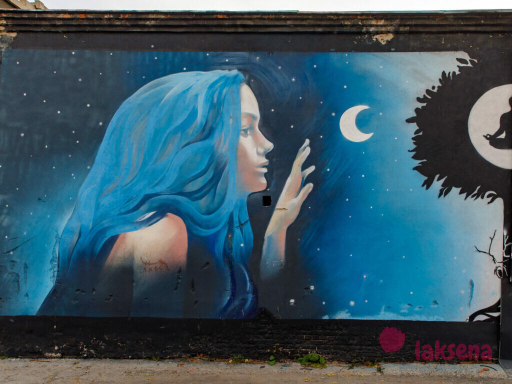 гармония женщина луна мужчина солнце граффити муралы новосибирск