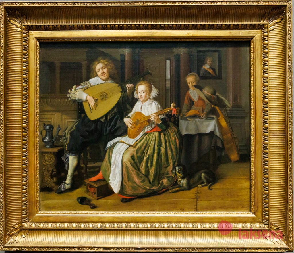 Лондонская национальная галерея XVII век голландцы рембрандт Молодой мужчина и женщина, занимающиеся музыкой, Ян Минсе Моленар 
