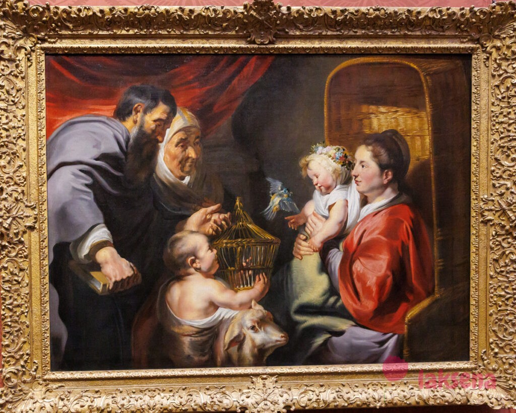 Лондонская национальная галерея рубенс и ван дейк Богородица с младенцем со святым Иоанном и его родителями, Якоб Йорданс