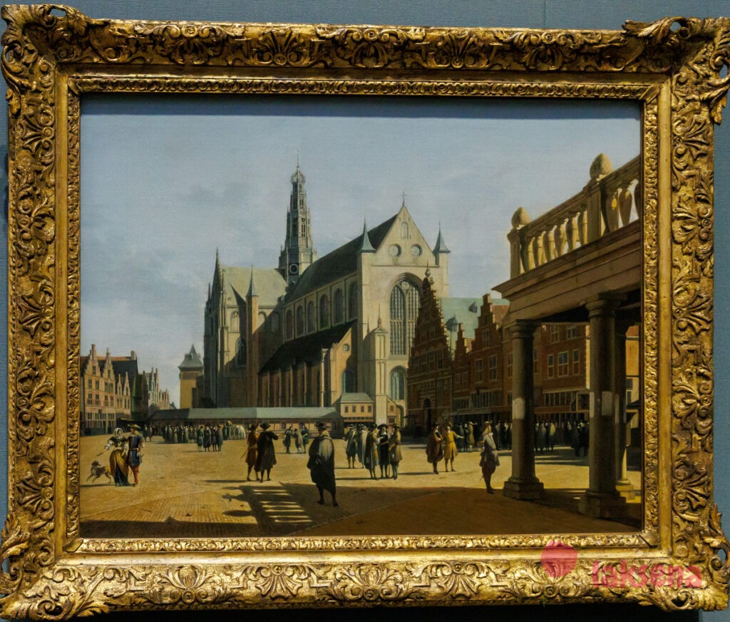 Лондонская национальная галерея XVII век голландцы рембрандт Рыночная площадь и Гроте Керк в Харлеме, Геррит Беркхейде 