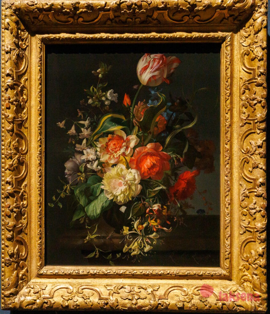 Лондонская национальная галерея XVII век голландцы рембрандт рубенс Цветы в стеклянной вазе с цветами, Рэйчел Рюйш 