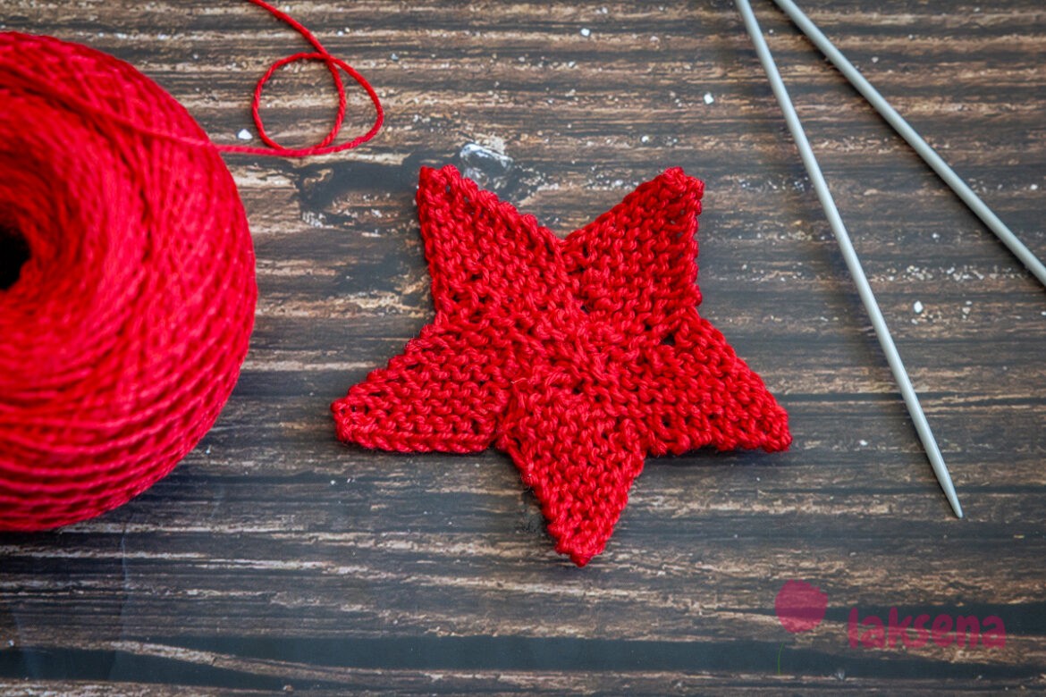 Звезда вязаная на 2 спицах